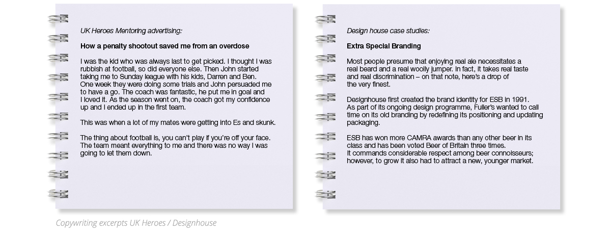 Freelance copywriting and content creation – UK Heroes & Designhouse