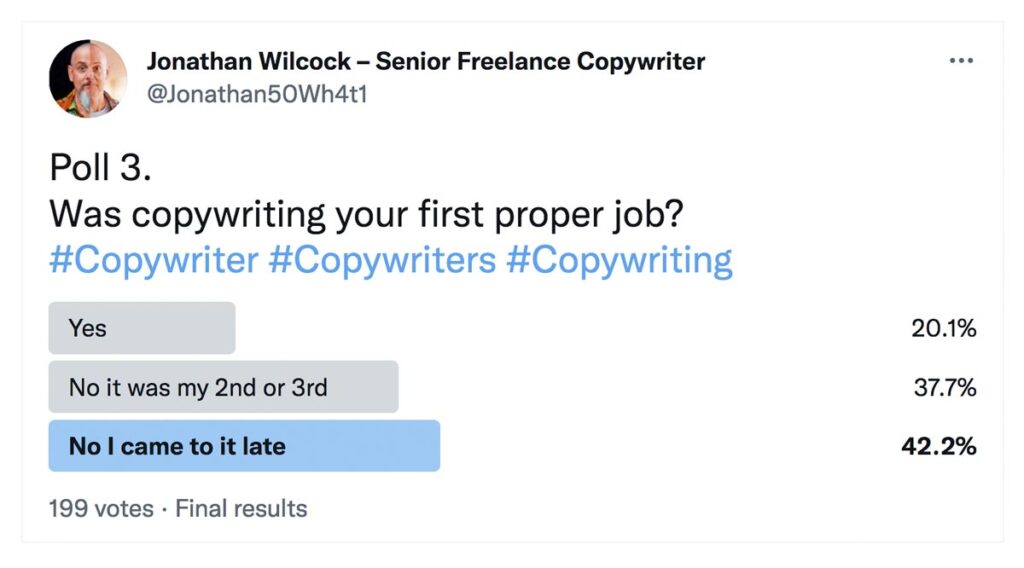 Was copywriting your first proper job?