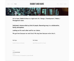 Rabbit and Hare – tone of voice and website copywriting by Jonathan Wilcock – People page