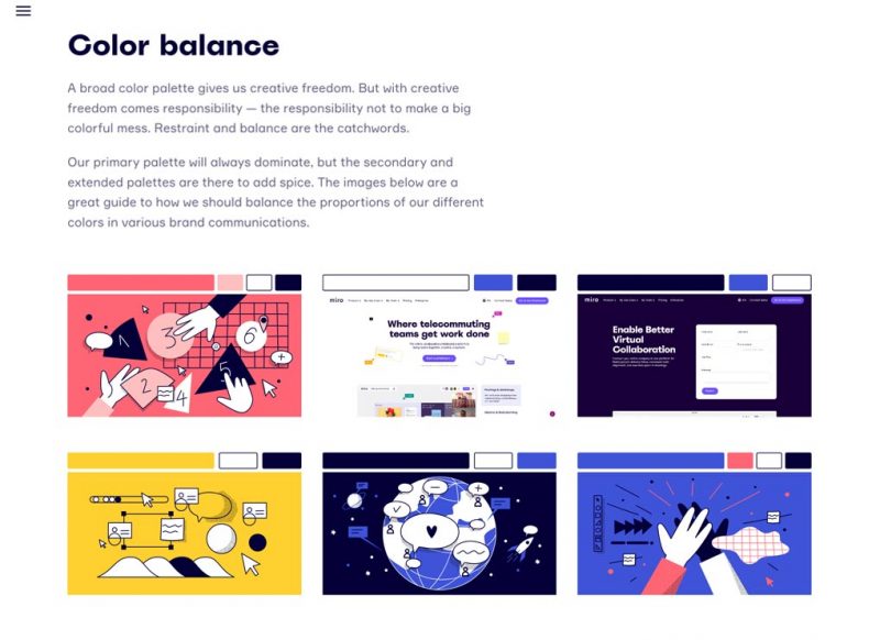 Miro – brand guidelines Colour Balance – Jonathan Wilcock Freelance Copywriter