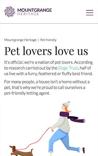 Mountgrange Heritage Website Copywriting – Pet-Friendly – Jonathan Wilcock Freelance Copywriter