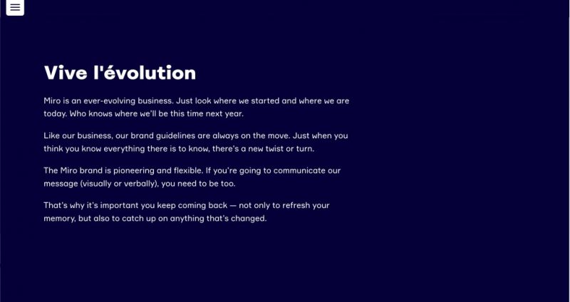 Miro – brand guidelines Vive l'évolution – Jonathan Wilcock Freelance Copywriter