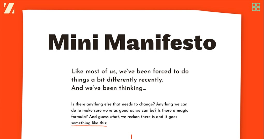 Zest Web Page – Mini Manifesto – Jonathan Wilcock Freelance Copywriter