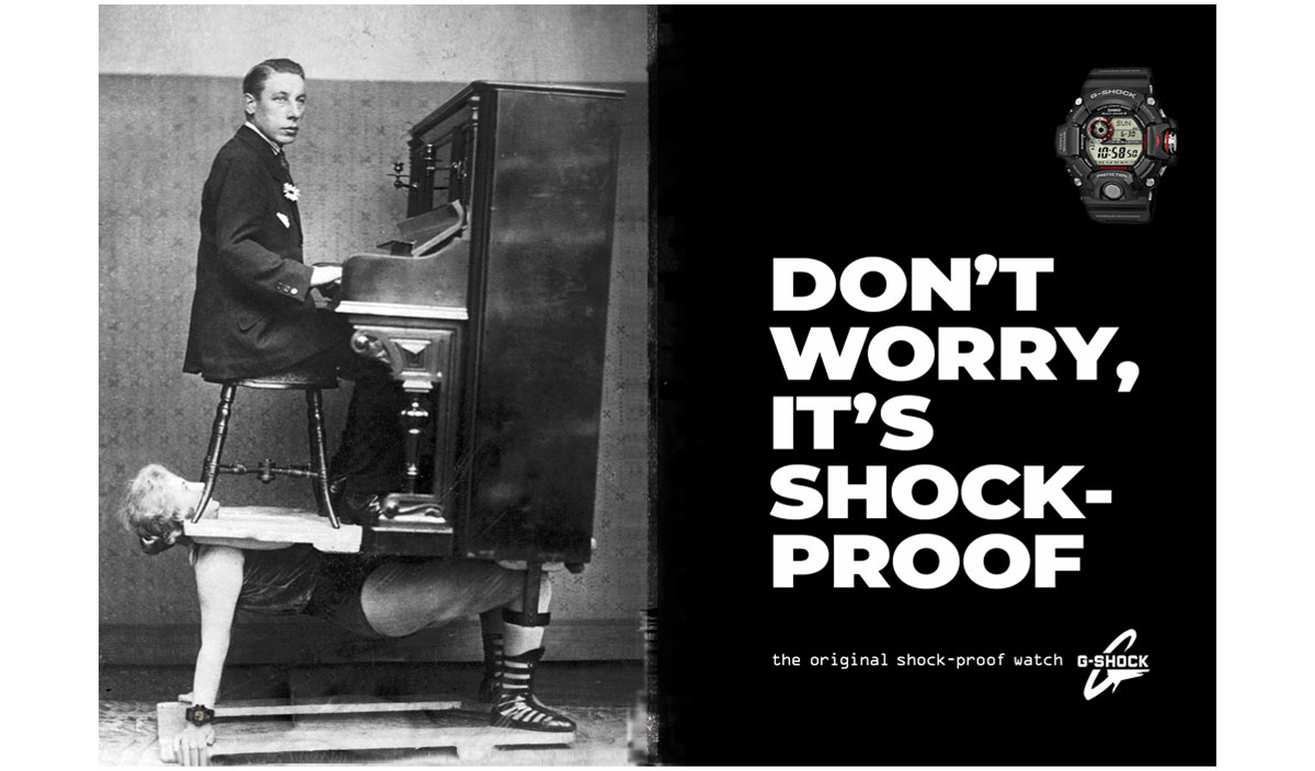 G-Shock press advertising. Copywriting and Art Direction by Jonathan Wilcock.