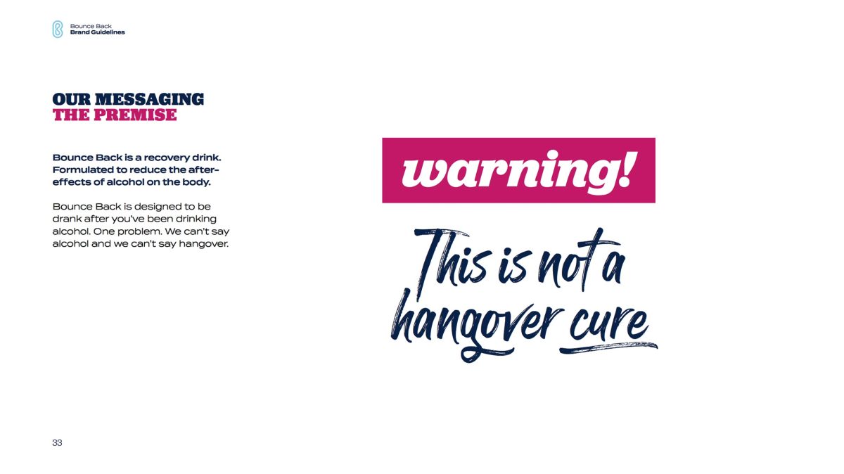 Bounce Back Brand Bible – Warning! This is not a hangover cure.