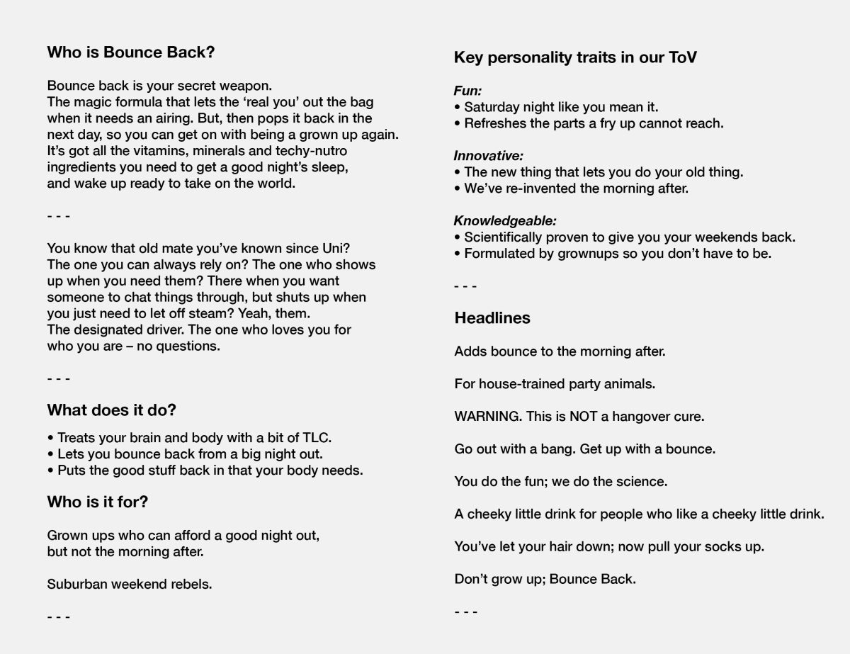 Bounce Back – brand language platform