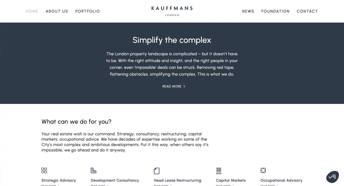 Kauffmans landing page copy.