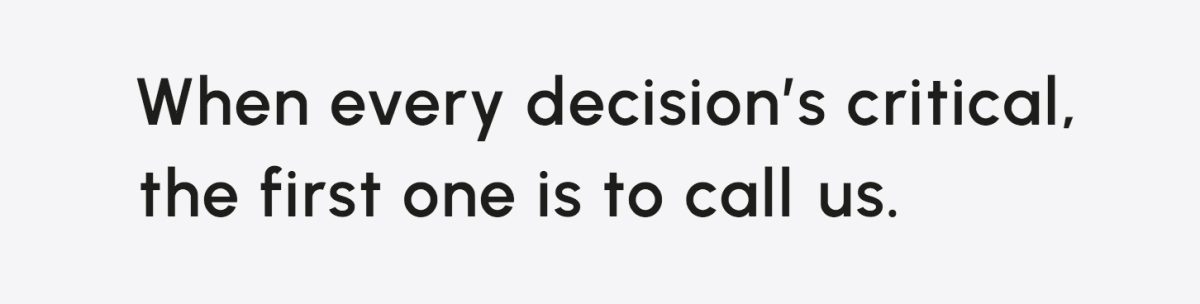 Headline copywriting for a property development consultancy's website