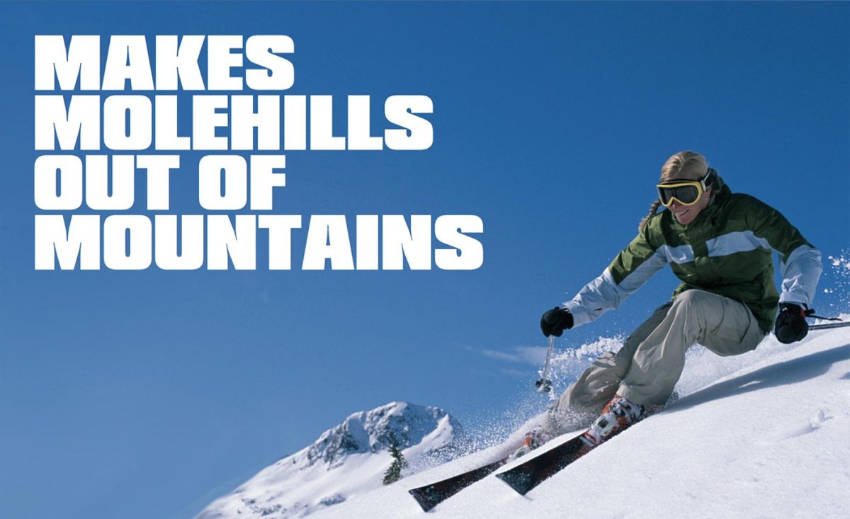 Headline copywriting for a ski training company's press ads
