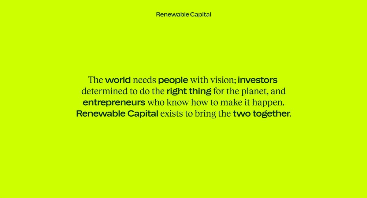 Renewable Capital 3 – brand tone of voice and web copy by Jonathan Wilcock