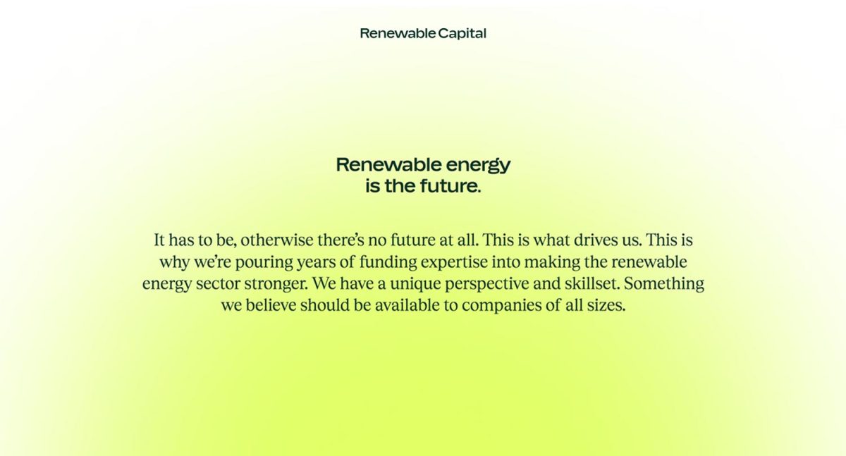 Renewable Capital 5 – brand tone of voice and web copy by Jonathan Wilcock