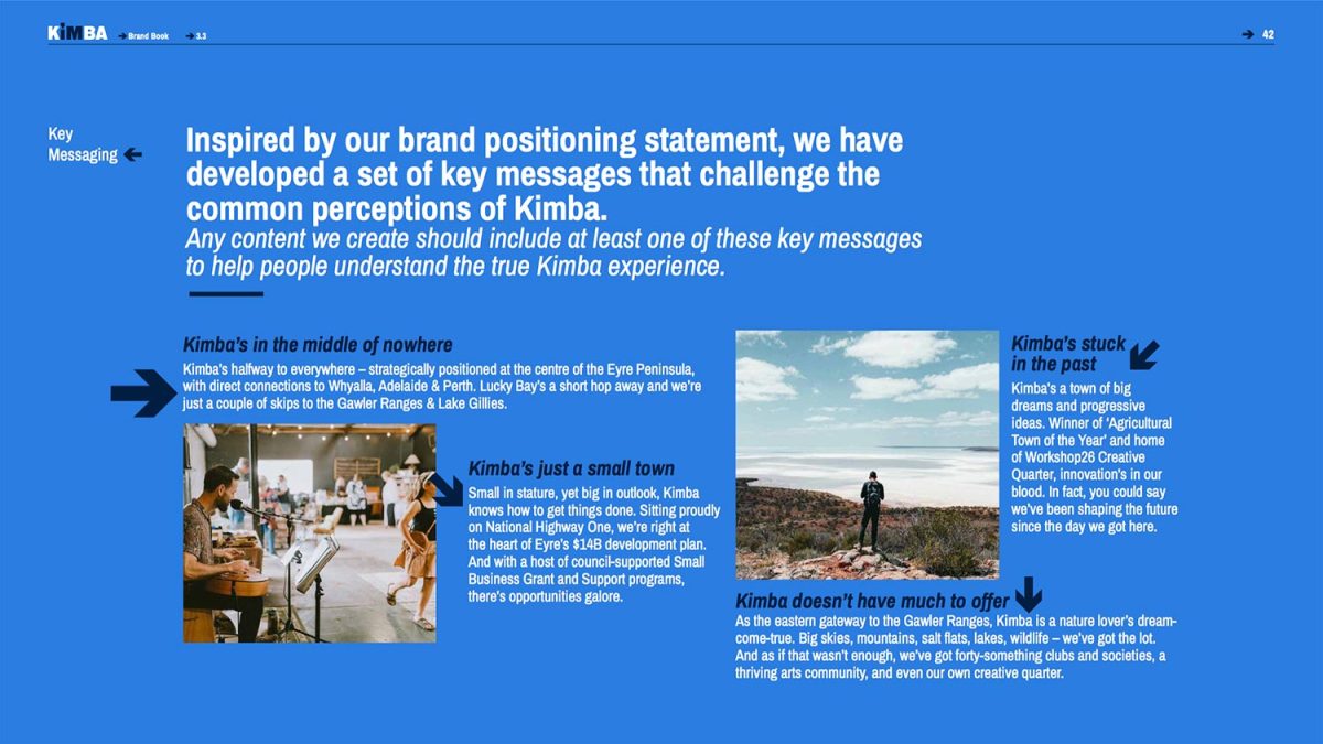 Kimba Brand Book – Brand language and messaging – key messages to challenge perceptions 1