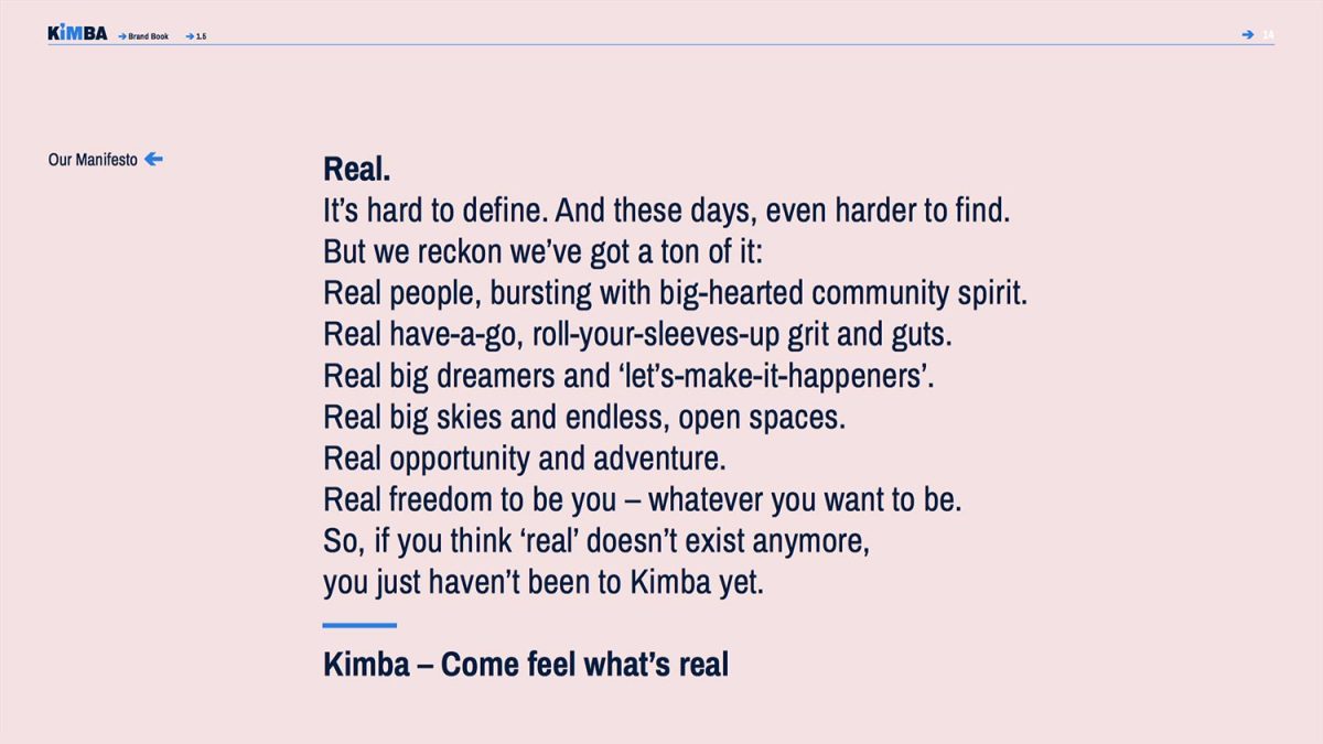 Kimba Brand Book – Manifesto